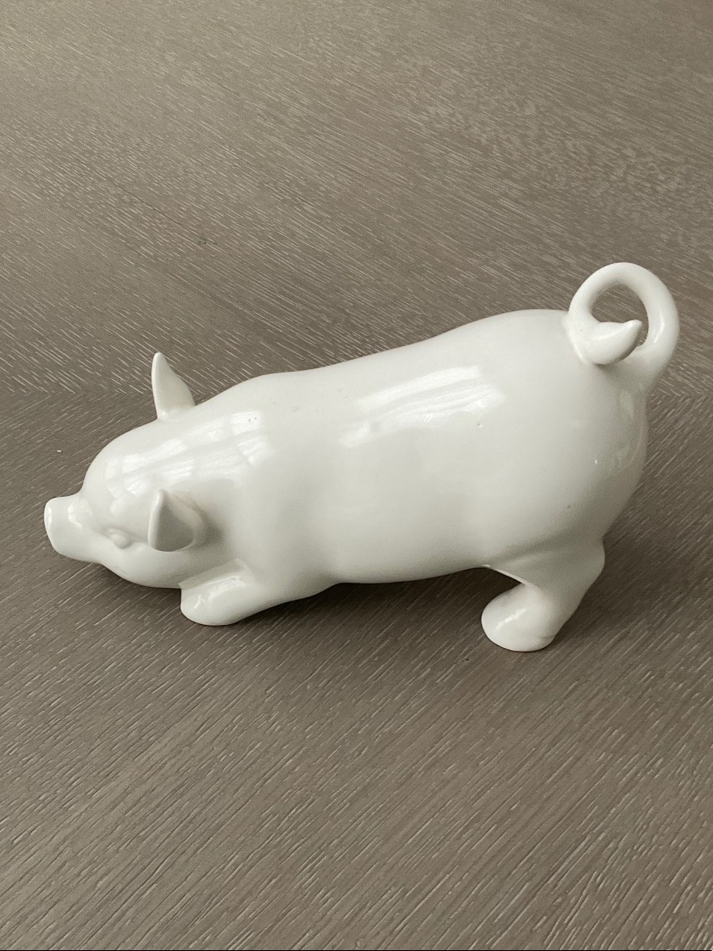 White Ceramic Pig Figurine